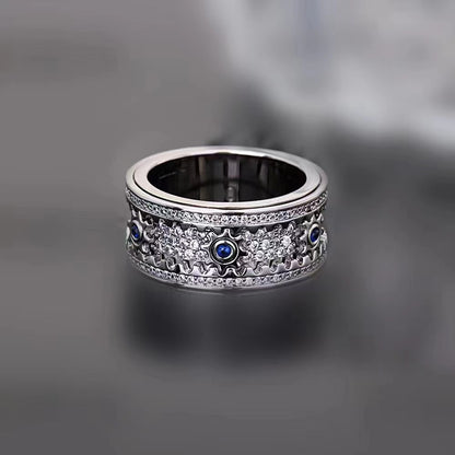 🔥LAST DAY 50% OFF – ⚡925 Sterling Silver Personalized Stress Reducing Rotatable Gear Ring