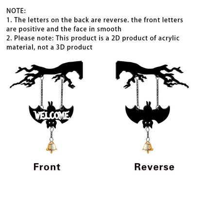 ⏰Last day Promotion 🔥-🦇 Halloween Acrylic Bat Hanging Sign –Festive Welcome Plaque