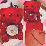 Eternal Rose Teddy Bear Jewelry Gift Box | Interlocking Heart Engraved Necklace Luxury Valentine Gift Set 🌹
