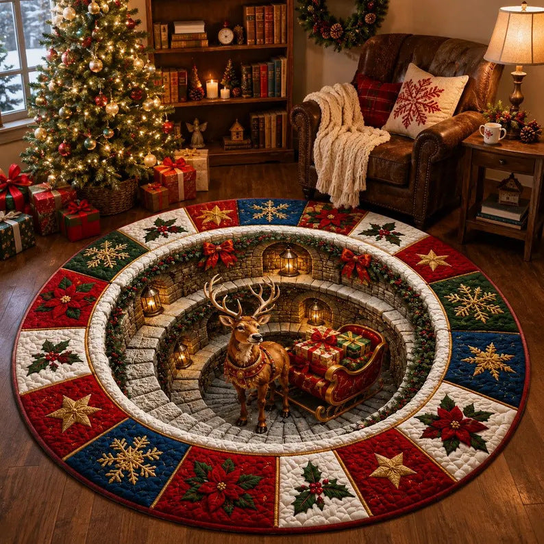 🎄 Christmas 3D Optical Illusion Rug