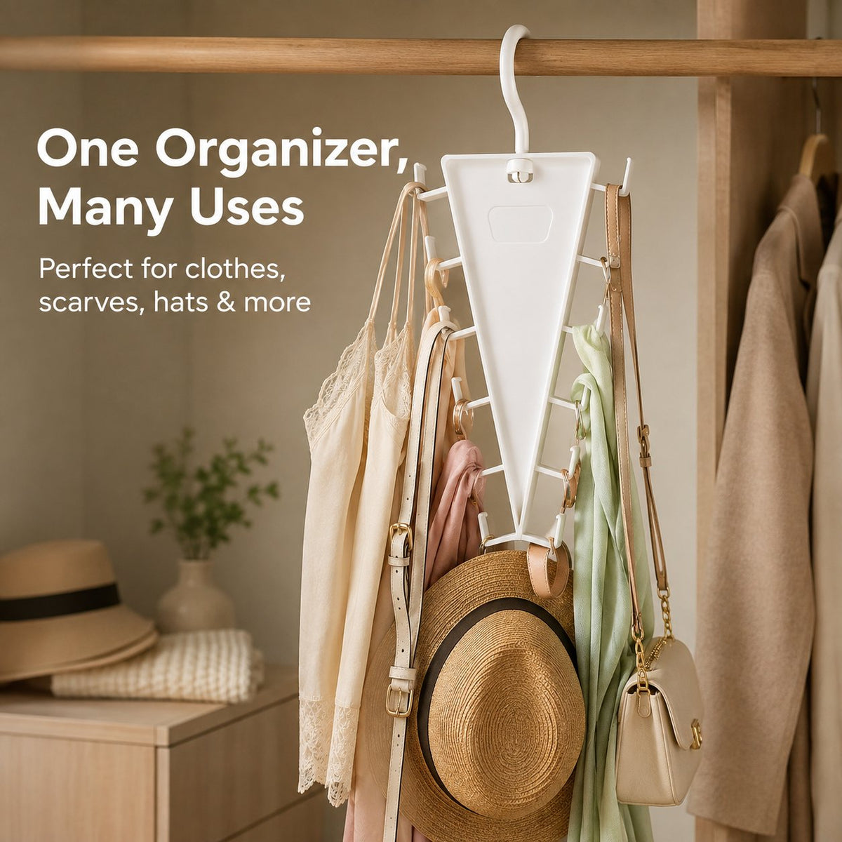 ✨ 50% OFF – Rotating V-Shaped Accessory Hanger – Space-Saving Jewelry Organizer