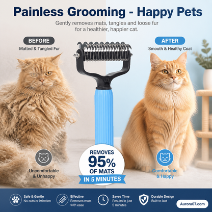 Double sided pet grooming brush