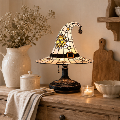 ♠️ Witch Hat Stained Glass Style Night Light 🎁