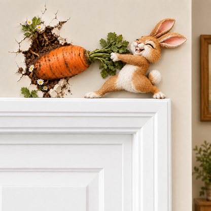 🥕 Holiday Celebration 50% OFF ✨-🐰Funny Bunny Pulling Carrot Wall Decor 🌿