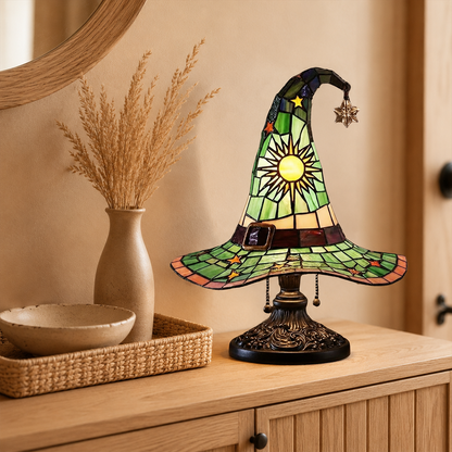♠️ Witch Hat Stained Glass Style Night Light 🎁