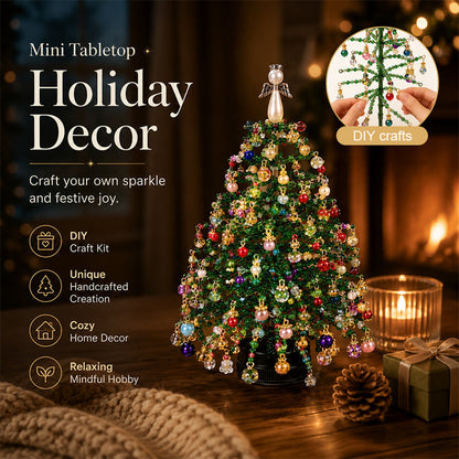 🎄Mini Tabletop DIY Beaded Christmas Tree Craft Kit | Handmade Holiday Home Decor🎁