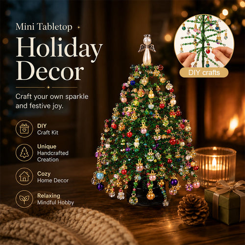 🎄Mini Tabletop DIY Beaded Christmas Tree Craft Kit | Handmade Holiday Home Decor🎁
