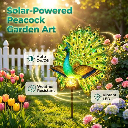 🦚✨ Animated Solar Peacock Garden Light for Magical Nights 🌙