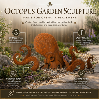 🐙 Giant Squid Sculpture Makes Your Garden Unforgettable ✨