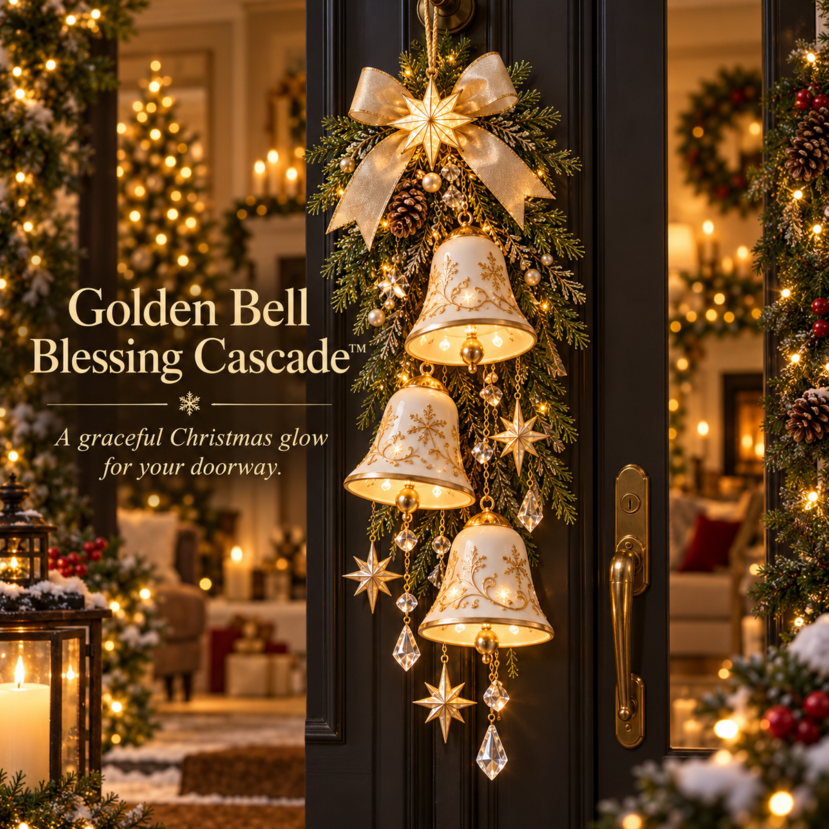🔔Last day Promotion 🔥-✨Golden Bell Christmas Door Decor 💛