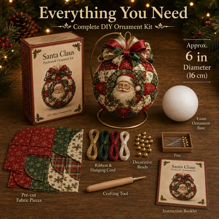 🔥 50% OFF – Christmas Patchwork Ornament DIY Kit – Handmade Holiday Decoration 🎄