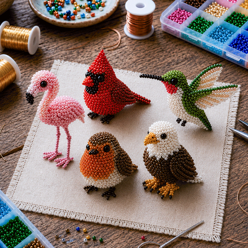🔥Last Day 49% OFF -🦩✨ DIY Bird Beading Kit Create Beautiful Handmade Art 💎🌸