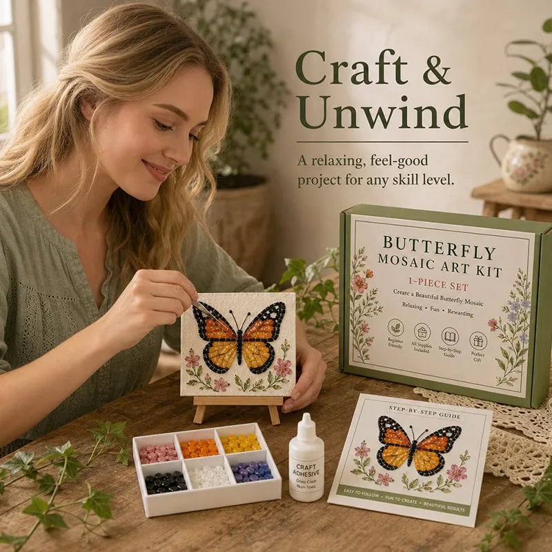 Watering Can Mosaic Art Kit-🔥LAST DAY 50% OFF🔥🌿Beginner-Friendly Floral DIY Craft with Vibrant Mosaic Beads & Sturdy Display Base ✨