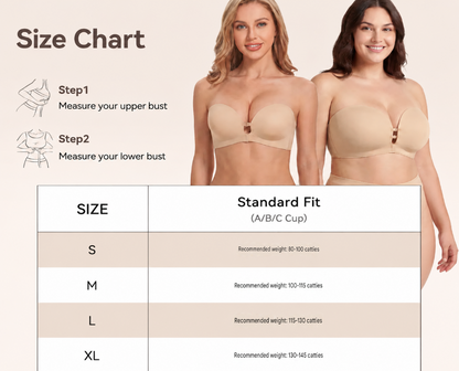 ✨ Women's Strapless Front Closure Push-Up Bra