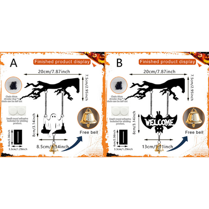 ⏰Last day Promotion 🔥-🦇 Halloween Acrylic Bat Hanging Sign –Festive Welcome Plaque