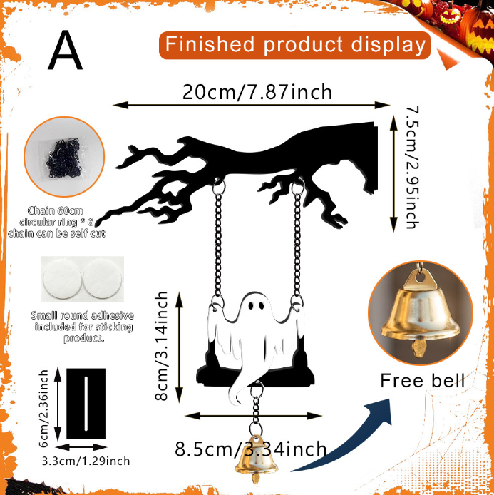 ⏰Last day Promotion 🔥-🦇 Halloween Acrylic Bat Hanging Sign –Festive Welcome Plaque