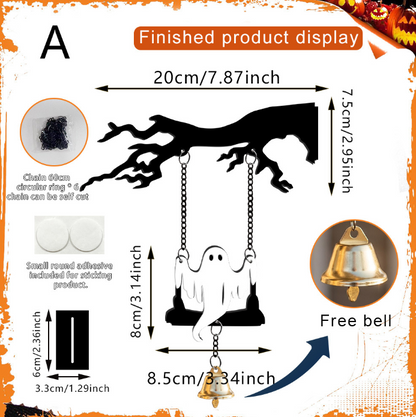 ⏰Last day Promotion 🔥-🦇 Halloween Acrylic Bat Hanging Sign –Festive Welcome Plaque