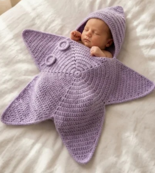 ⏰Last day Promotion 🔥-🐚 Starfish Baby Sleeping Bag — A Cozy Little Ocean Star ⭐