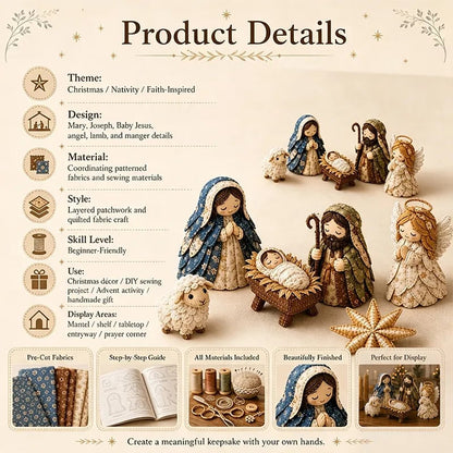 ✨ DIY Patchwork Nativity Scene Sewing Kit
