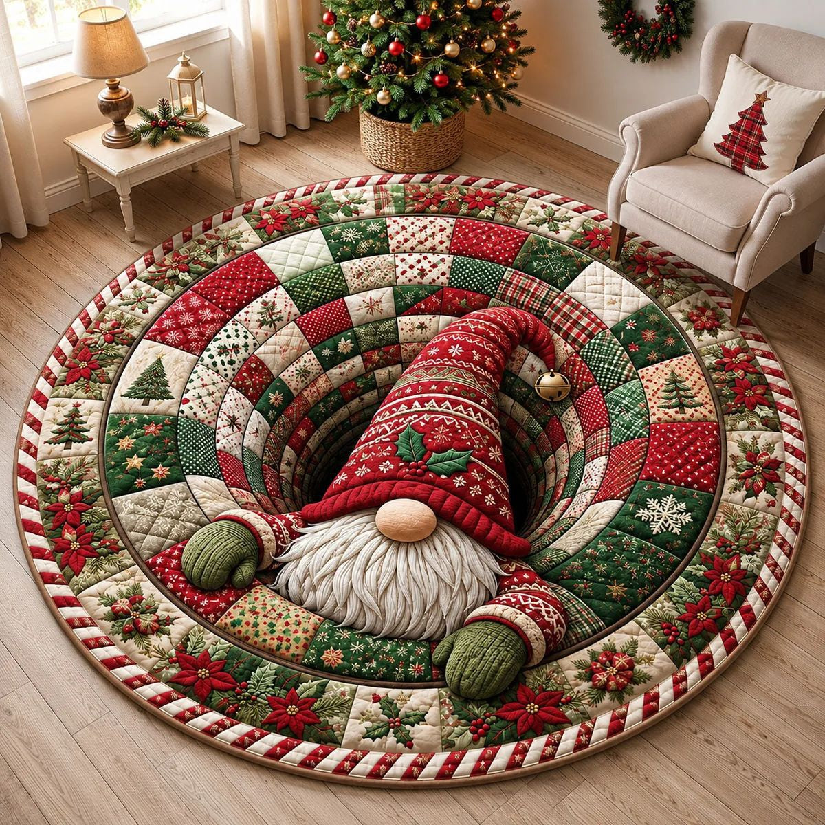 🎄 Christmas 3D Optical Illusion Rug