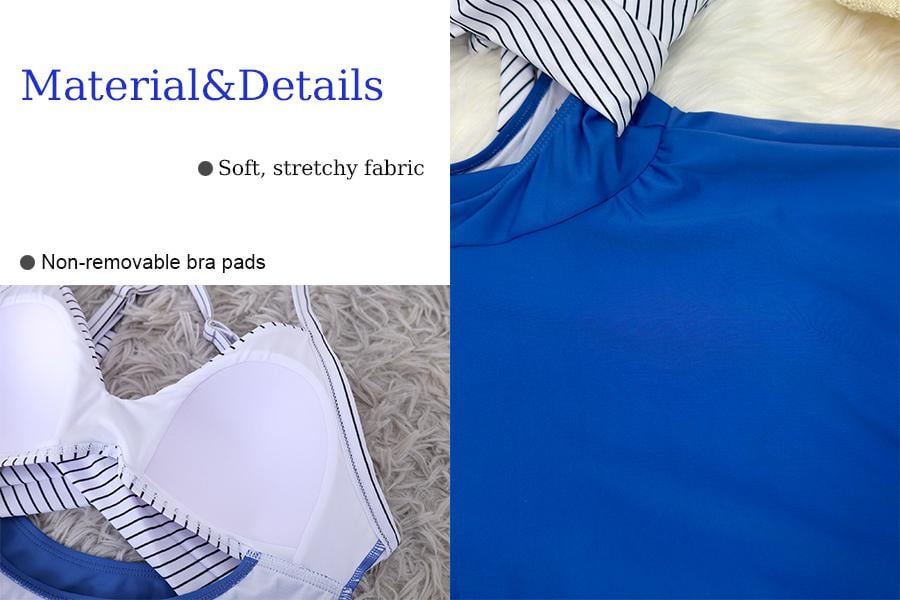 ⚡Hot Sales 49% OFF🔥Women Cutout One Piece Skirt Swimsuit V Neck Wrap Tie Back Swimdress Tummy Control Bathing Suits High Rise Swimwear High Waist Swimwsuit