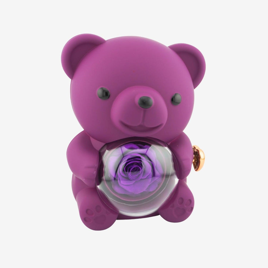 Eternal Rose Teddy Bear Jewelry Gift Box | Interlocking Heart Engraved Necklace Luxury Valentine Gift Set 🌹