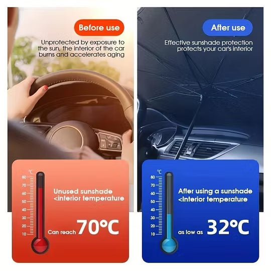 🔥Limited-time offer - 2026 Upgraded Car Windshield Sun Shade Umbrella