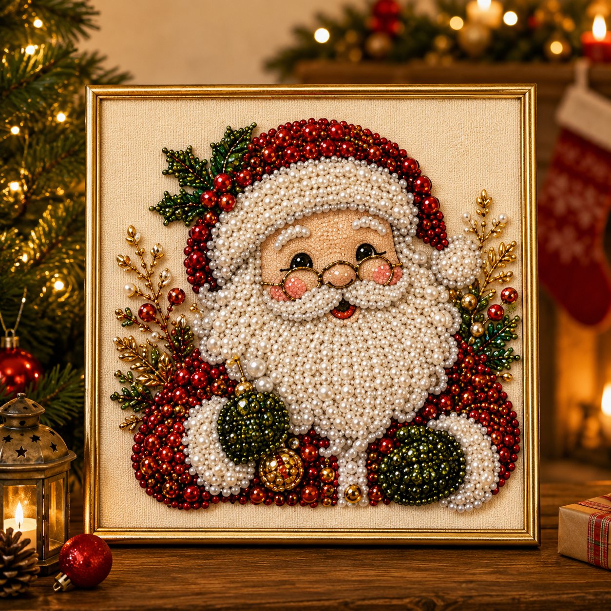 🎄DIY Christmas Pearl Diamond Painting Art Kit With Frame Relaxing & Beginner-Friendly
