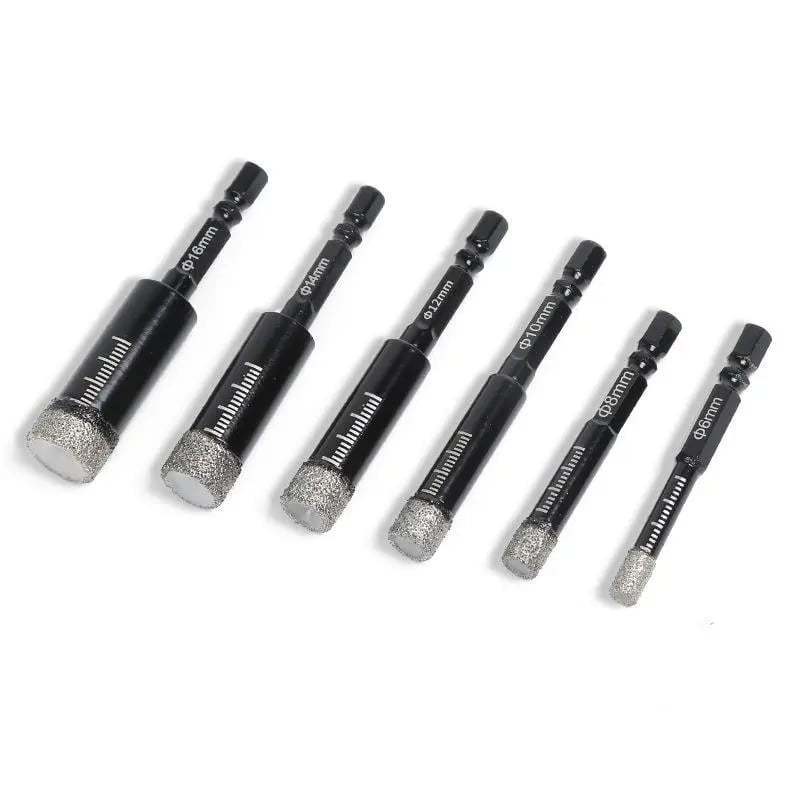 ⏰Last day Promotion 🔥-🔧 6PCS Diamond Drill Bit Set for Clean & Precise Tile, Glass & Granite Drilling 💎