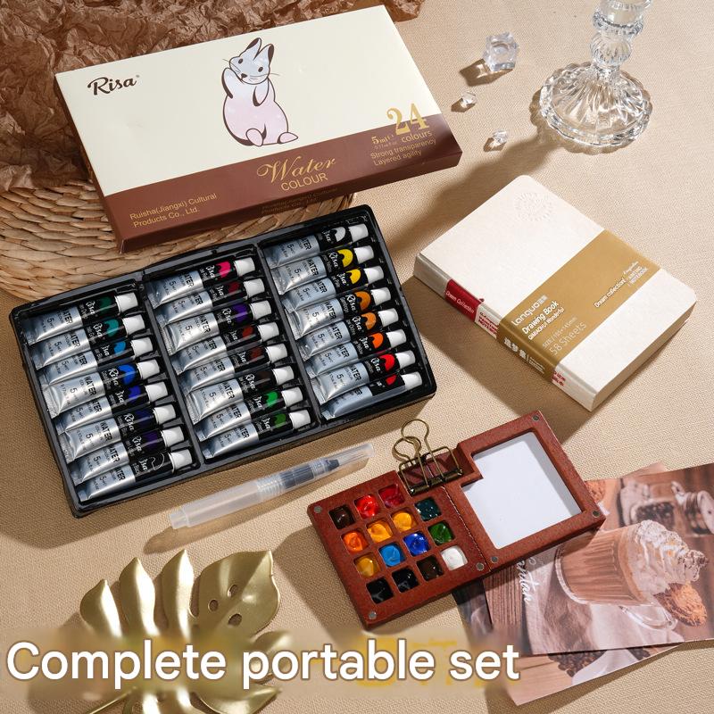 🎨Pocket Watercolor Set Portable Creative Painting Kit For Artists Beginners Travel Sketching Fun✨