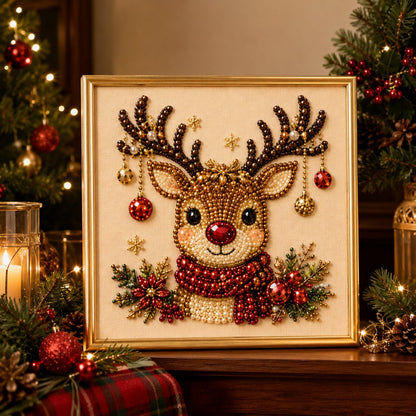 🎄DIY Christmas Pearl Diamond Painting Art Kit With Frame Relaxing & Beginner-Friendly