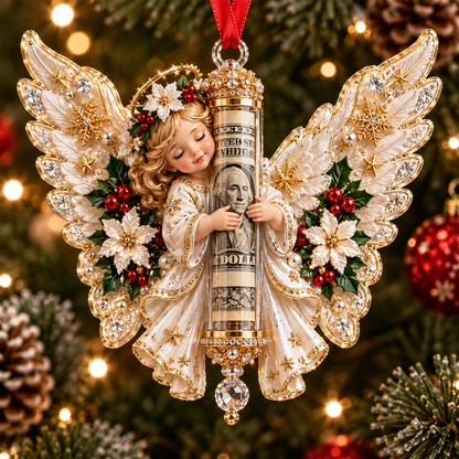 ⏰ LAST DAY SALE 50% OFF! 👼💵  Angel Christmas Cash Gift Ornament – Holiday Money Holder Keepsake ✨