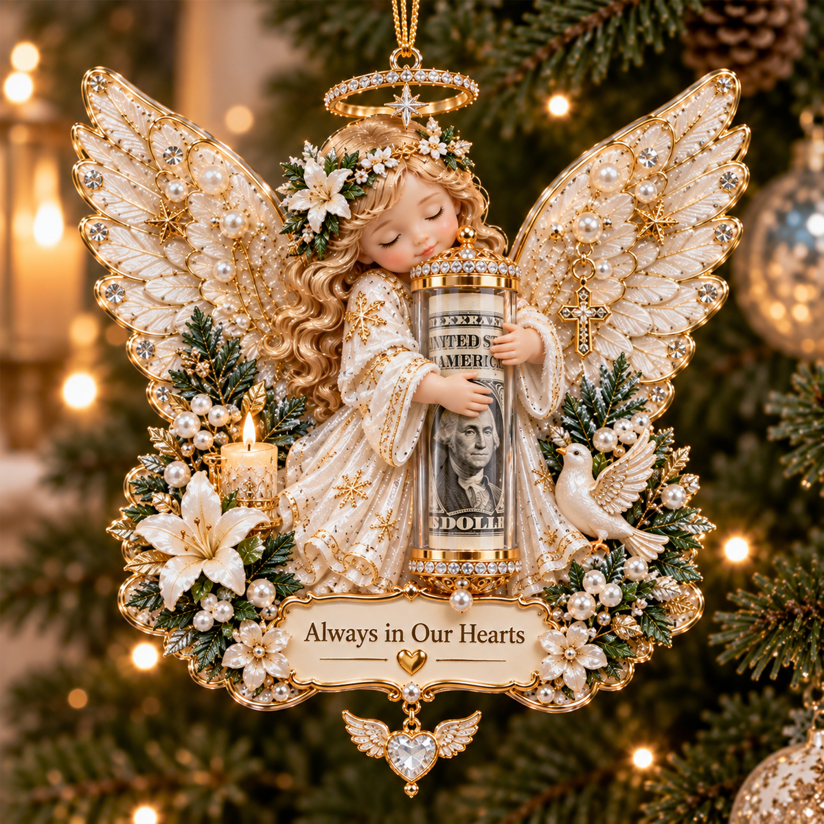 ⏰ LAST DAY SALE 50% OFF! 👼💵  Angel Christmas Cash Gift Ornament – Holiday Money Holder Keepsake ✨