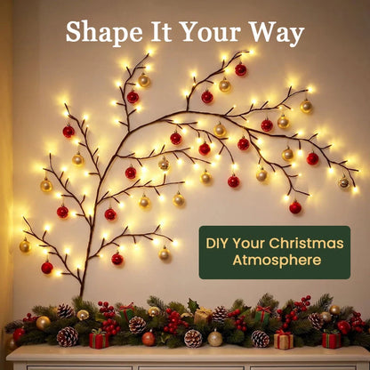 🎄 LAST DAY 50% OFF – Flexible Branch Christmas Lights – DIY Holiday Decor