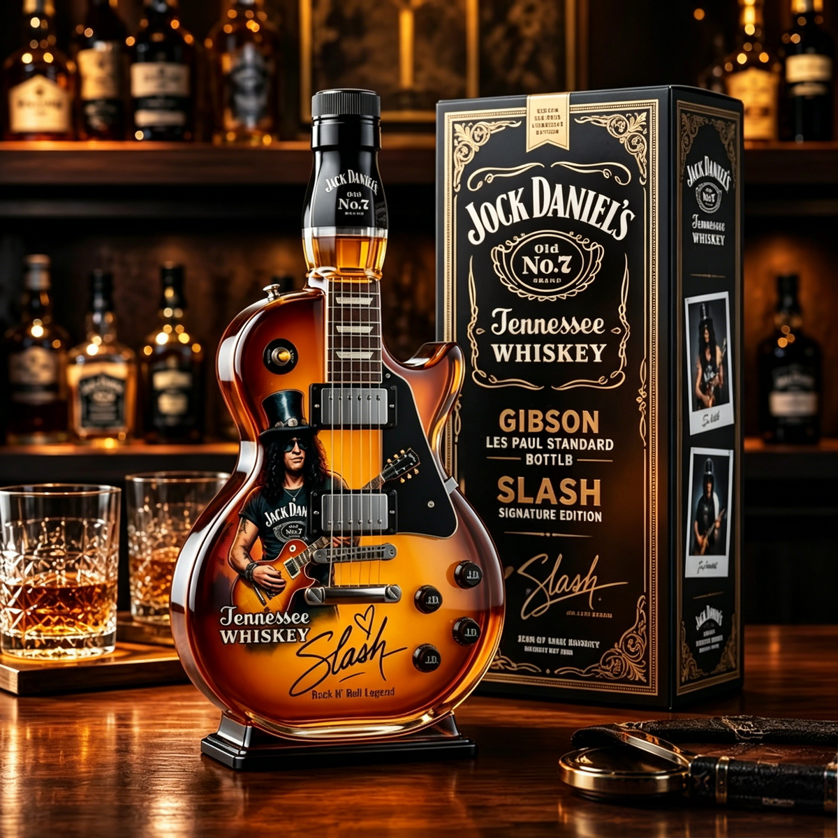 🎸 50% OFF – Vintage Sunburst Guitar-Shaped Figurine Spirit Decanter Bottle ✨