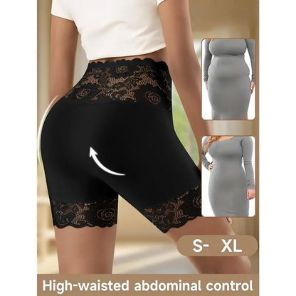 【Today's Special Offer】Women's High-Waisted Lace Shapewear Shorts – Seamless Tummy Control