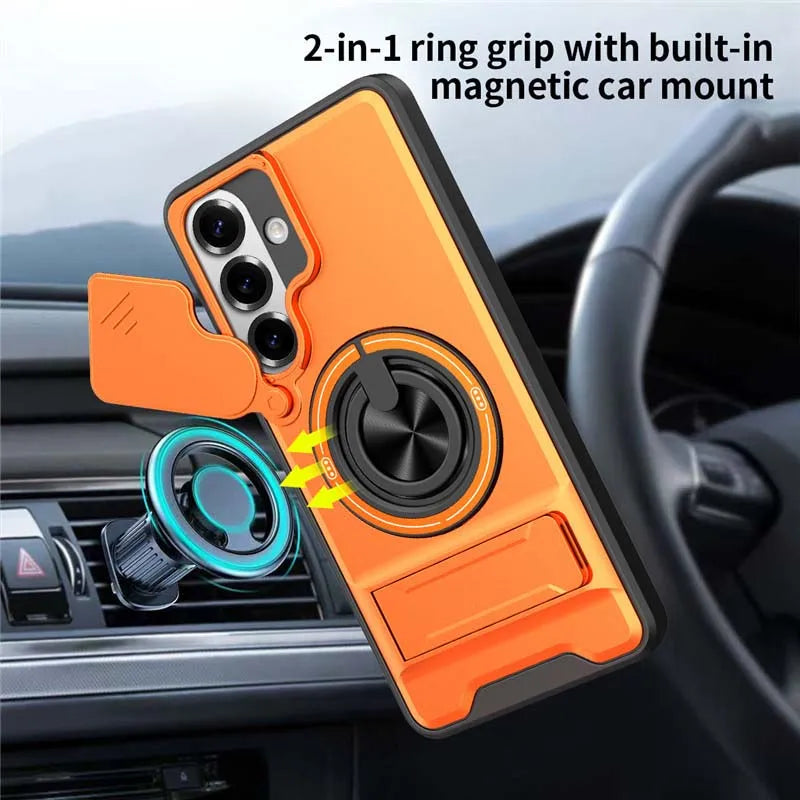 📱 LIMITED-TIME 49% OFF! ✨ Samsung Phone Case – Sliding Camera Cover, Rotatable Ring, Magnetic Mount 🔄