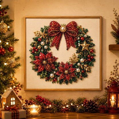 🎄DIY Christmas Pearl Diamond Painting Art Kit With Frame Relaxing & Beginner-Friendly