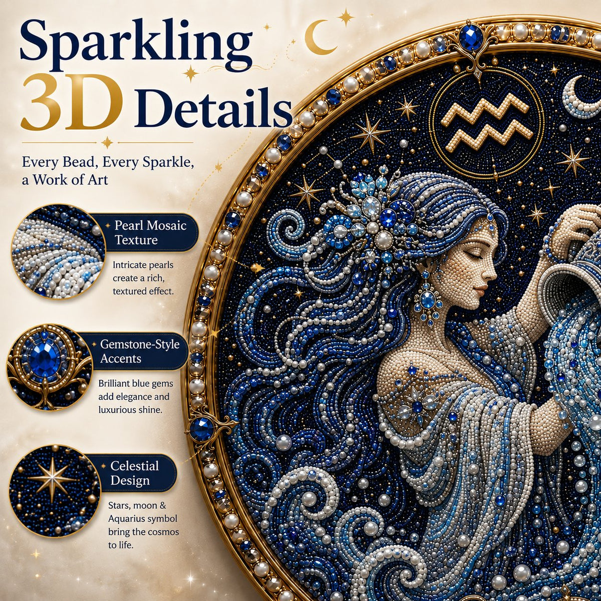 ✨ Create Zodiac Pearl Art with 12 Star Signs Kit ♈