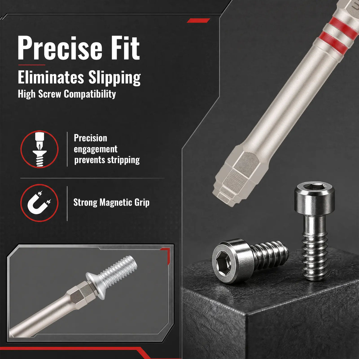 Professional 6-Piece S2 Alloy Steel Precision Hex Bit Set – Magnetic, Non-Slip, Industrial Grade (65mm & 100mm)