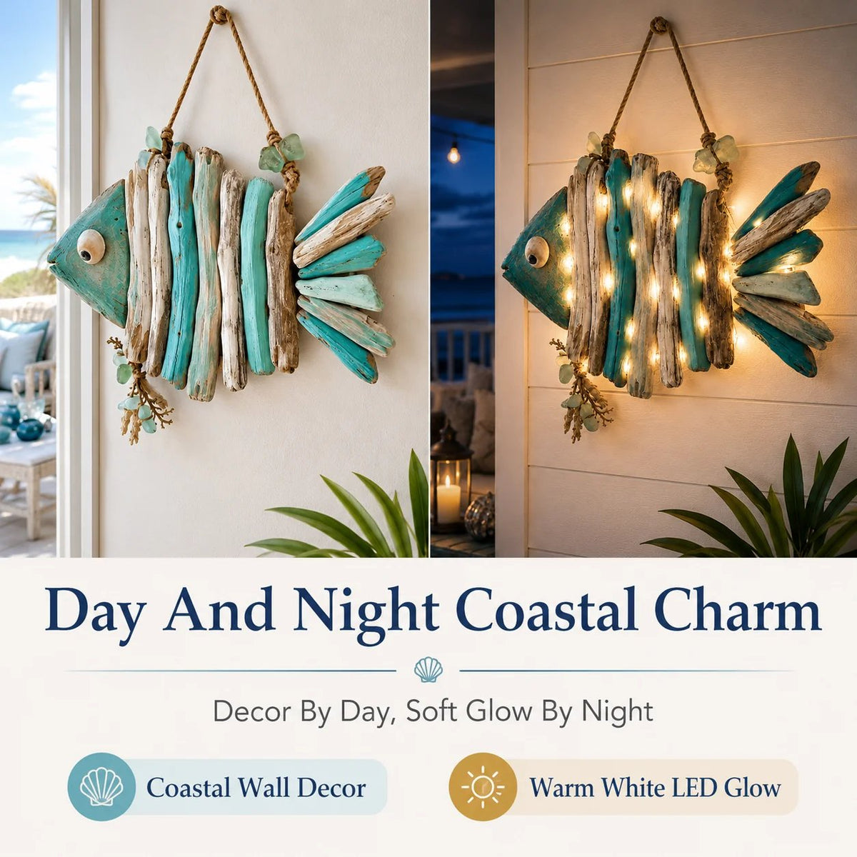 ⏰Last day Promotion 🔥-Lighted Coastal Fish Wall Decor🌊