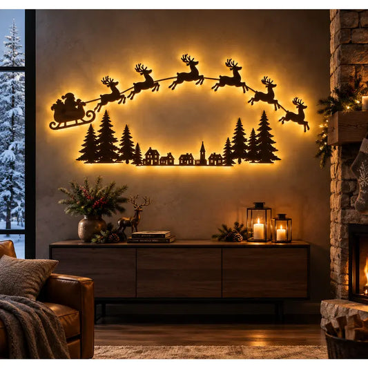 🦌LED Reindeer Wall Decorations - Festive Christmas Lighting🎄