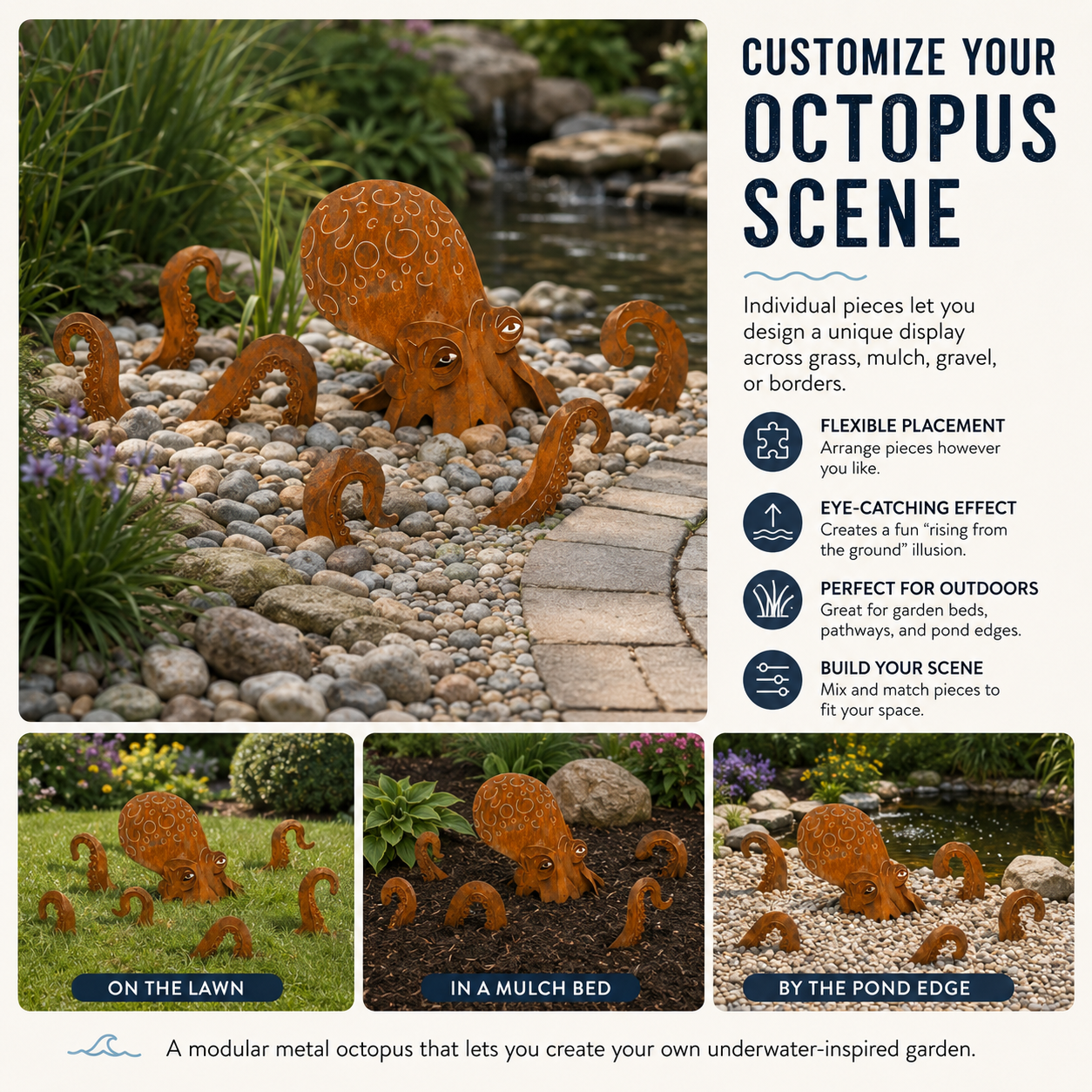 🐙 Giant Squid Sculpture Makes Your Garden Unforgettable ✨