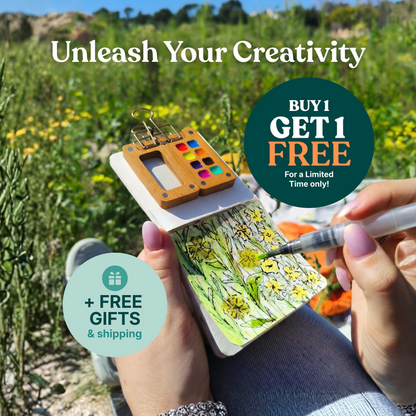 🎨Pocket Watercolor Set Portable Creative Painting Kit For Artists Beginners Travel Sketching Fun✨