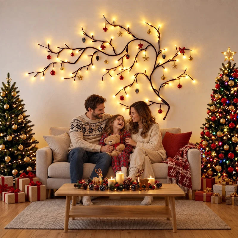 🎄 LAST DAY 50% OFF – Flexible Branch Christmas Lights – DIY Holiday Decor