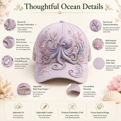 🔥Last Day 50% OFF-🌊 3D Ocean Creatures Embroidery Cap
