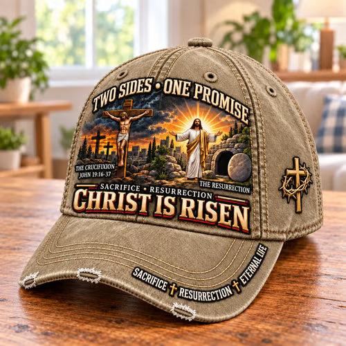 🔥Last Day 50% OFF ✝️ Christ Is Risen Two Sides One Promise Baseball Cap