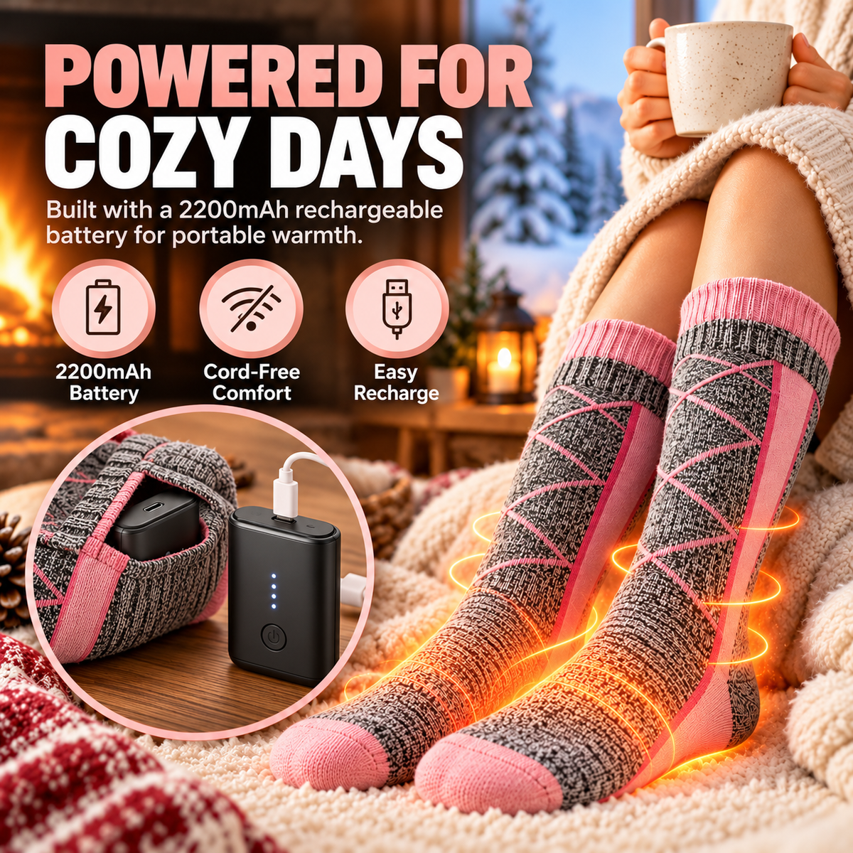 🔥 Clearance Sale ✨-🔥 ThermoWarm™ Rechargeable Heated Socks – Say Goodbye to Cold Feet in Minutes