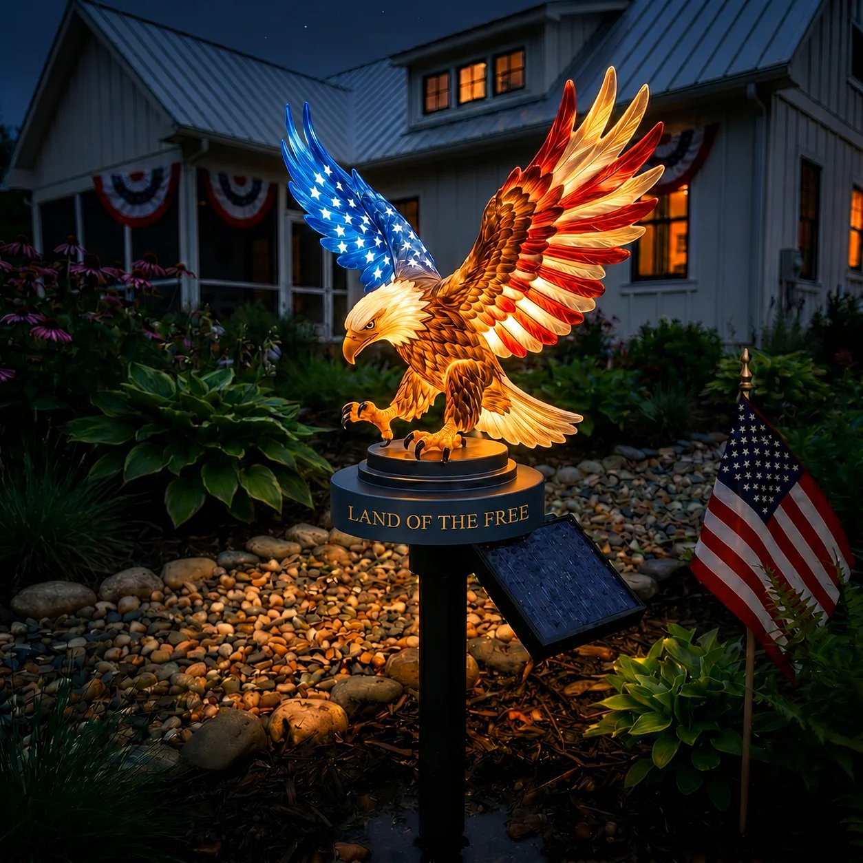🔥LAST DAY 50% OFF – Solar Eagle Garden Light – A Glowing Tribute to American Freedom (45*15cm)