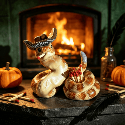 🐍 Snake Matchbox – Creative Decorative Match Holder with Artistic Design for Candles & Home Styling